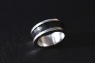 Кольцо из серебра с кожей каймана фото 3